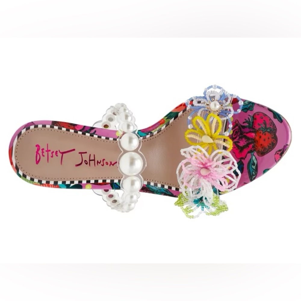 NWT BETSEY JOHNSON Goldiee Embellished Heeled Sandals Sz 11 (no original box) - Picture 5 of 14